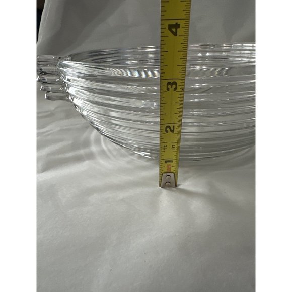 Vintage 1938-43 Anchor Hocking clear Manhattan large handled salad bowl FLAW - Picture 9 of 9